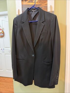 Vintage Express Black Single-Button Tailored Blazer
